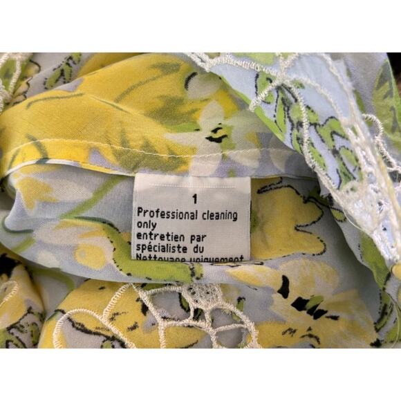 Ebene by Patrick Assuline Dress Sz Small 100% Silk Floral Lace Feminine Tunic - Picture 9 of 11